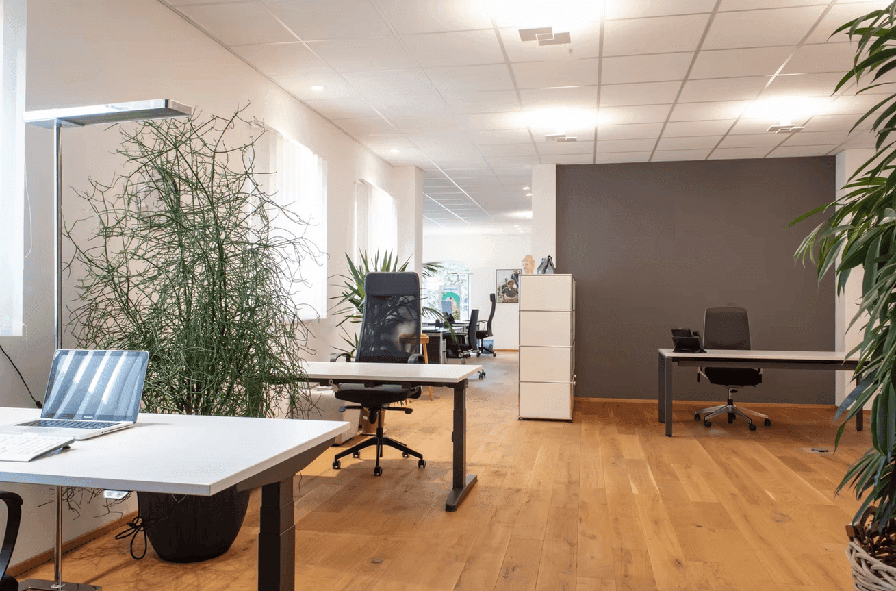 Coworking Space mit modernem Arbeitsbereich